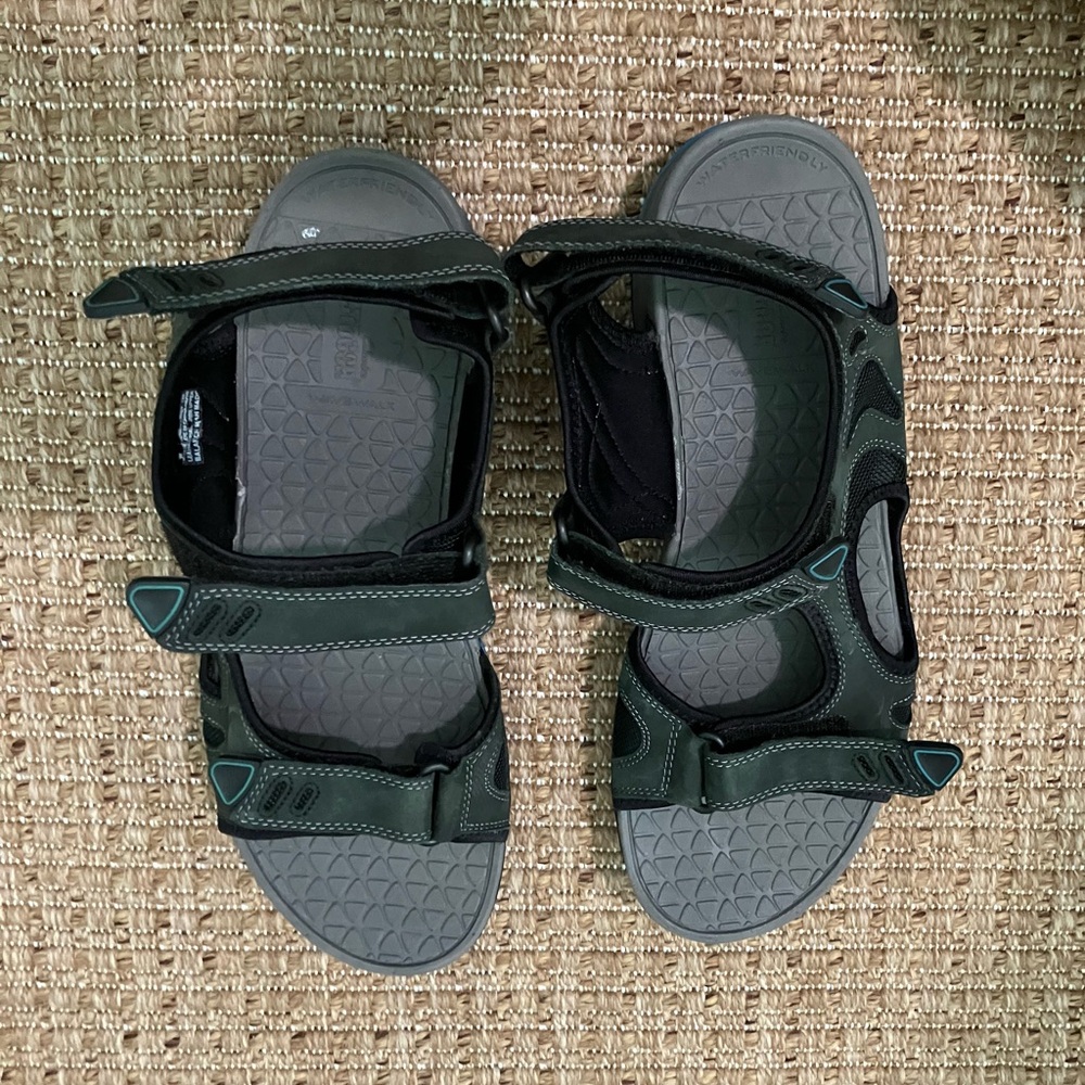 Clarks Black and Gray Men's Sandals